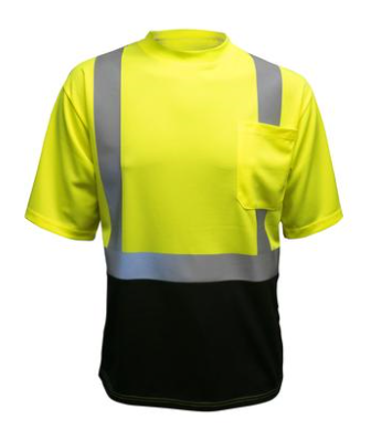 Hi-Viz Moisture Wicking Black Bottom Short Sleeve Shirt